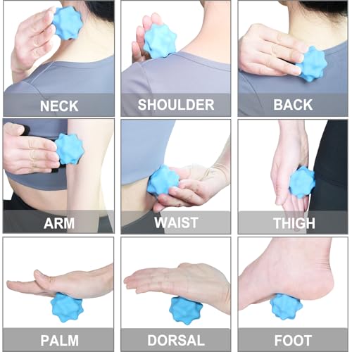 Small Spiky Massage Ball Trigger Point Massage Tool. Solid Bumpy Massager Balls for Deep Tissue Myofascial Release Hand Fo...