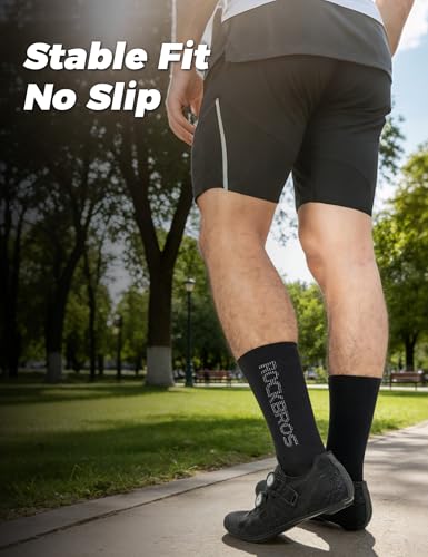 ROCKBROS Cycling Socks,Crew Length,Breathable & Non-Sticky with reflective logo,All Seasons for Men Women Bike Socks