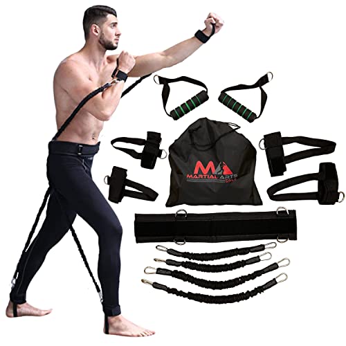 Boxing Resistance Bands for MMA Martial Arts Resistance Training at Home for Punches/Kicks, 150lbs Exercise Bands Full Bod...