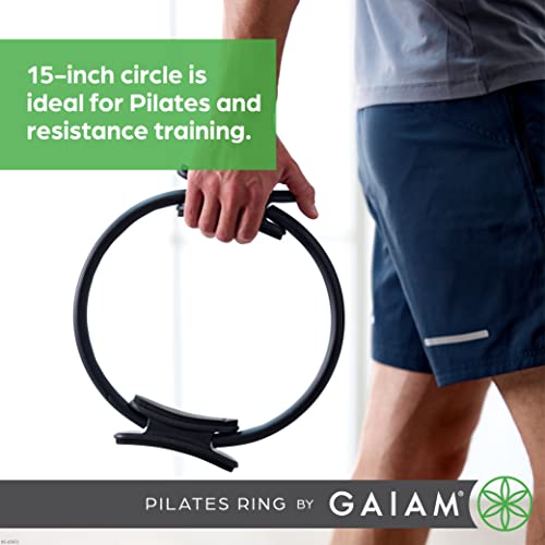 Gaiam Pilates Ring Fitness Circle - Lightweight & Durable Foam Padded Handles, Flexible Resistance Exercise Equipment for ...