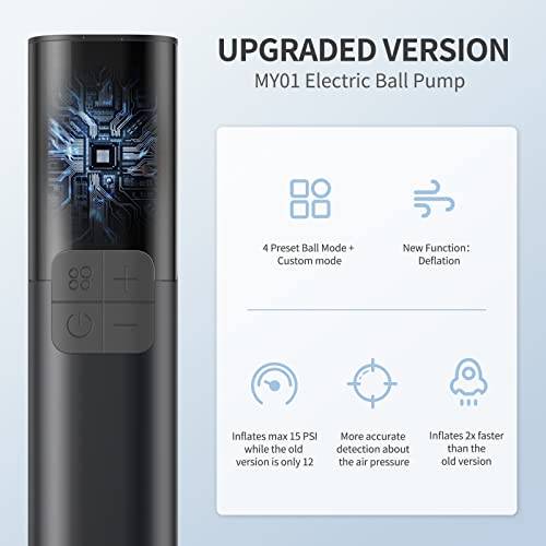 Pumteck MY01 Electric Ball Pump with Inflation & Deflation, Accurate Pressure Gauge and 4 Preset Modes, Automatic Ball Pum...