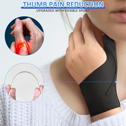 Thumb Wrist Brace Copper Compression Stabilizer Thumb Support Spica Splint for Carpal Tunnel, Arthritis, Tendonitis and TF...