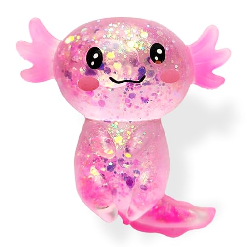 Axolotl Squishy Stress Relief Toy Glitter Fidget Toys Cute Malt Sugar Axolotl Toy Fidget Toys Adults Fidget Toy for Kids Y...