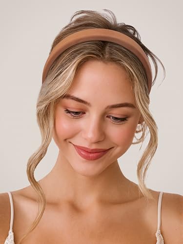Sunolga 7 Pack Brown Headbands for Women Girls Non Slip Floral Padded Hairbands Cute Pearl Head bands Wide Headbands Trend...