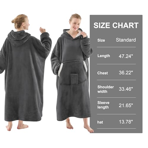 NORD ECO Wearable Blanket Hoodie, Birthday Christmas Gifts for Women Mom Girlfriend, Oversized Cozy and Giant Flannel Sher...