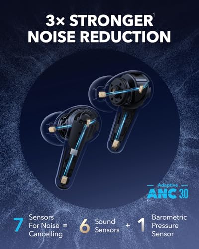 Soundcore Liberty 4 Pro by Anker, Noise Cancelling Wireless Earbuds, 7-Sensor and Real-Time Adaptive Noise Cancelling, 2× ...