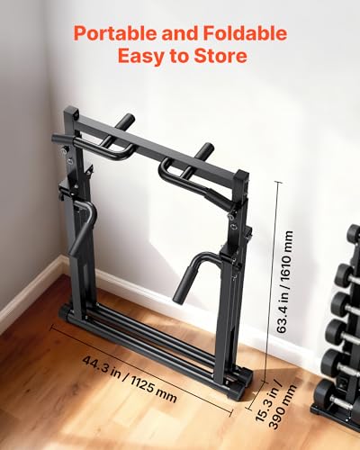 VEVOR Pull Up Bar, 330LBS Capacity Portable Pullup Bar Station, Pullup Bars Free Standing with Triangular Structure & Heav...