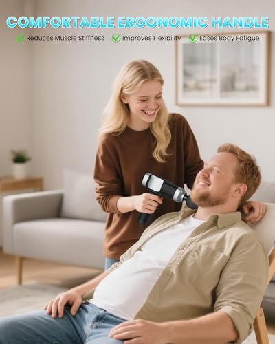 CAMEFER Deep Tissue Massage Gun, Portable Percussion Electric Muscle Massager for Pain Relief, Handheld Massagers with 30 ...