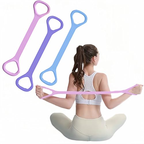 Nzwnxdtq Figure 8 Resistance Band with Handles, Elastic Bands for Working Out,Arm,Back,Shoulder Training Elastic Ropes,Exe...