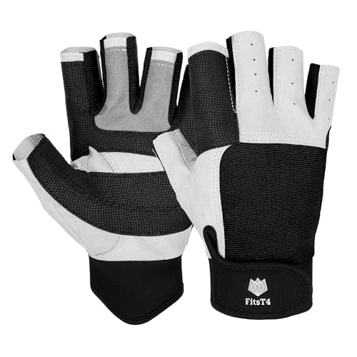 FitsT4 Sports Sailing Gloves 3/4 Finger and Grip Great for Sailing, Yachting, Paddling, Kayaking, Fishing, Dinghying Water...