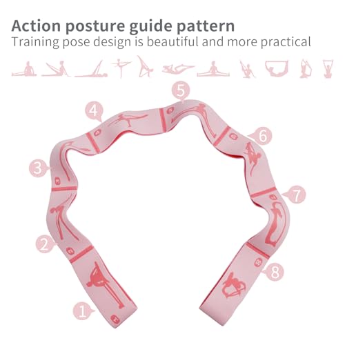 2 PCS Adjustable Extended Children's Stretching Straps with 8 Loops, Multi-Functional Elastic Stretch Bands for Gymnastic...
