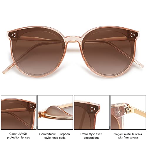 SOJOS Classic Trendy Round Sunglasses Womens Mens Oversized Large Shades UV400 Vacation Sunnies SJ2068