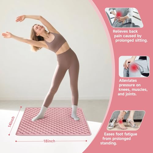 Foot Massage Acupressure Mat, Portable Silicone Reflexology Pad, Moderate Hardness Pressure Point Mat, Anti-Fatigue Mat, C...