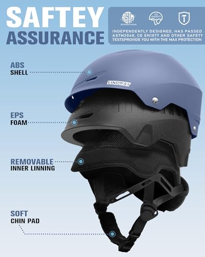 Findway Ski Helmet [Upgrade] Snowboard Helmet for Adults,[Goggles Friendly] Durable ABS Shell, Protective EPS Foam & Adjus...