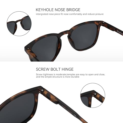 ZENOTTIC Polarized Sunglasses for Women Men: Retro Shades Round | Square Frame UV Protection 2 Pack