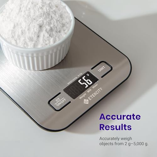 Etekcity Food Kitchen Scale, Digital Grams and Ounces for Weight Loss, Baking, Cooking, Keto and Meal Prep, LCD Display, M...