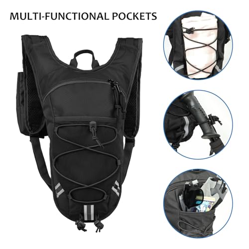 Lightweight Hydration Backpack 2L Water Bladder Pack for Running, Cycling, Hiking – Anti-Theft Water Backpack with Phone H...