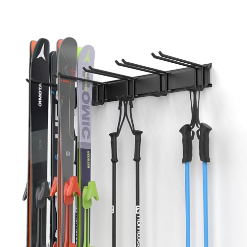 Ultrawall Ski Rack, Wall Mounted Ski Storage for Garage Storage Organizer System, 10 Pairs of Skis Holder for Home Shed, H...