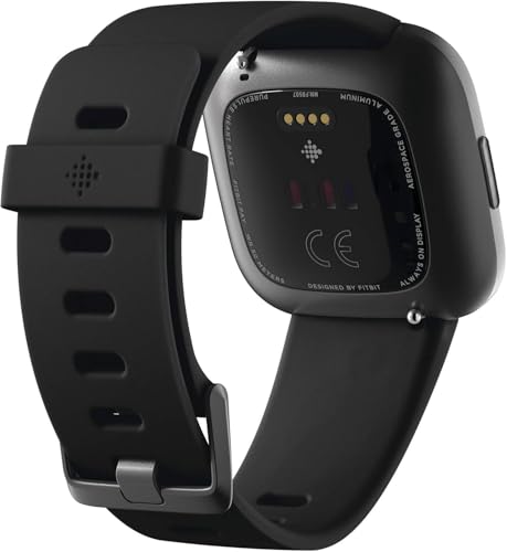 Fitbit Versa 2 Health & Fitness Smartwatch with Heart Rate, Music, Alexa Built-in, Sleep & Swim Tracking, Black/Carbon, On...