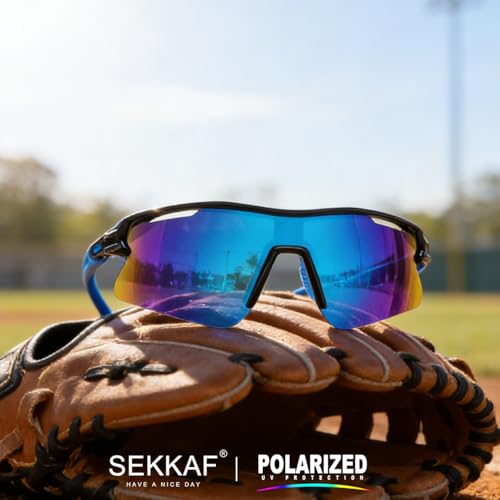 SEKKAF Polarized Sports Sunglasses for Men Women and Youth, UV400 Protection Ideal for Cycling Baseball Fishing Golf Running