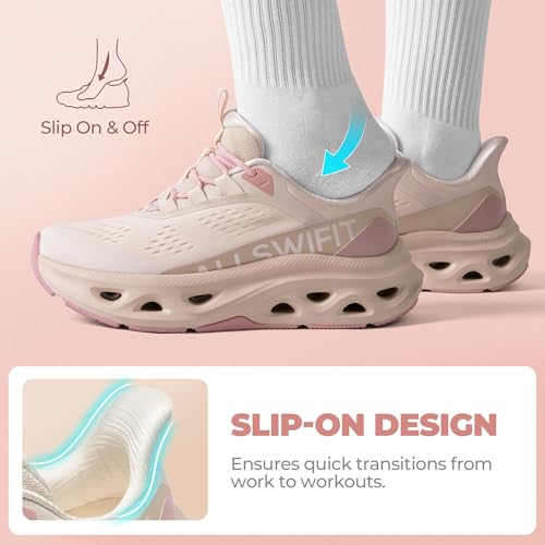 ALLSWIFIT Women's Slip On Walking Shoes Non Slip Cushioning Hands Free Comfort Workout Gym Athletic Casual Breathable Runn...