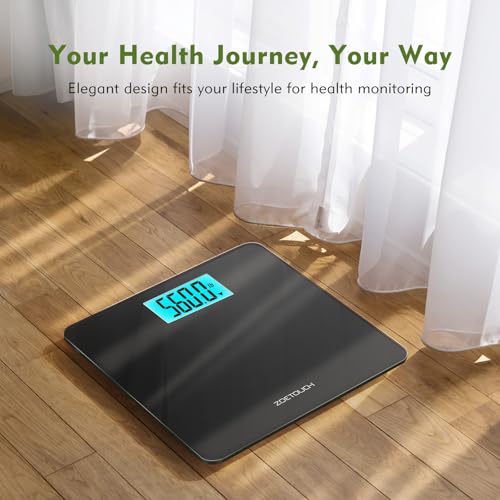 ZOETOUCH 560lbs Bathroom Scale for Body Weight Over 500 lbs, Accurate Digital Weighing Machine with Wide Platform 12.2" x ...