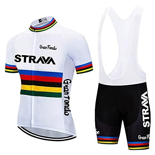 X-CQREG Cycling Jersey Men Set Bib Shorts Set Summer Mountain Bike Bicycle Suit Anti-UV Bicycle Team Racing Uniform Clothes