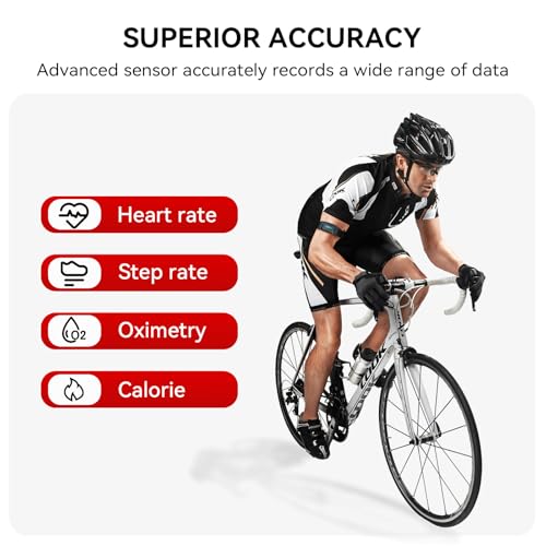 XOSS BBP Heart Rate Monitor Armband with Bluetooth5.0 & ANT+, IPX68 Waterproof & Rechargeable 60Hour Battery Life Monitor ...