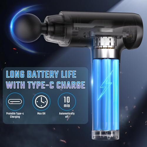 cotsoco Massage Gun Deep Tissue, Muscle Massage Gun with 9 Attachment Heads 20 Speeds & Silent Brushless Motor for Pain Re...