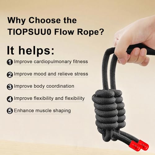 Flow Rope Exercise Jump Rope For Fitness, Working Out, Flow with 9 Ft Adjustable Double Woven Workout Rope For Men, Women,...