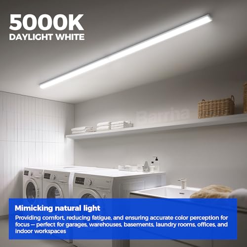 Barrina LED Shop Lights for Workshop 4FT, 5000K Daylight White, 45W, 5000LM, Hidden Wiring, Linkable 4FT Light Fixture Cor...