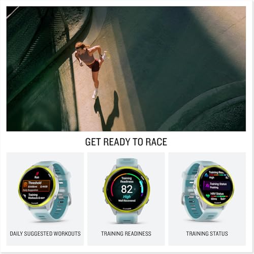 PlayBetter Garmin Forerunner 570 (47mm, Amp Yellow/Translucent Turquoise) Advanced GPS Running and Triathlon Smartwatch Bu...