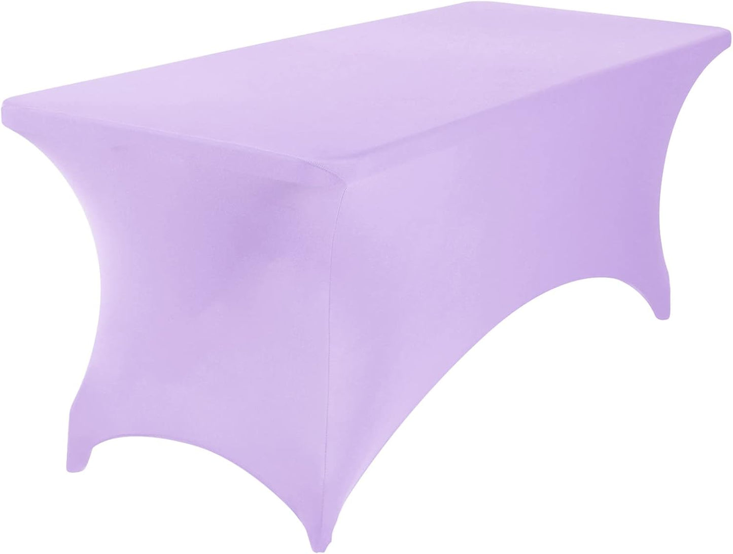 4Pack Spandex Waterproof Table Covers 6ft，Spandex 6ft Waterproof Table Cover for Party,Wedding, Banquet, and Events(Lavender)