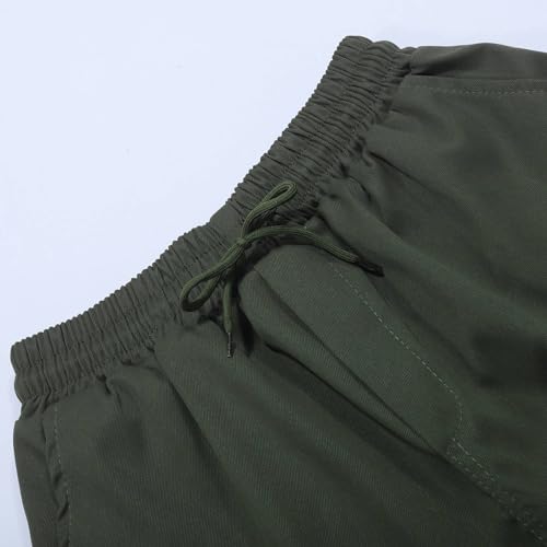 Fleece Lined Cargo Pants Men 2026 Winter Warm Elastic Waisted Cargo Pants Plus Size Cotton Outdoor Tactical Hiking Trousers