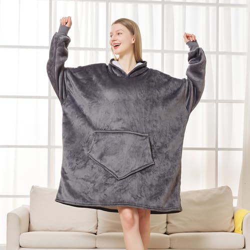 JFUJFU Wearable Blanket Sweatshirt for Women - Oversized Hoodie Pullover, Funny Gift for Sister/Mom/Girlfriend