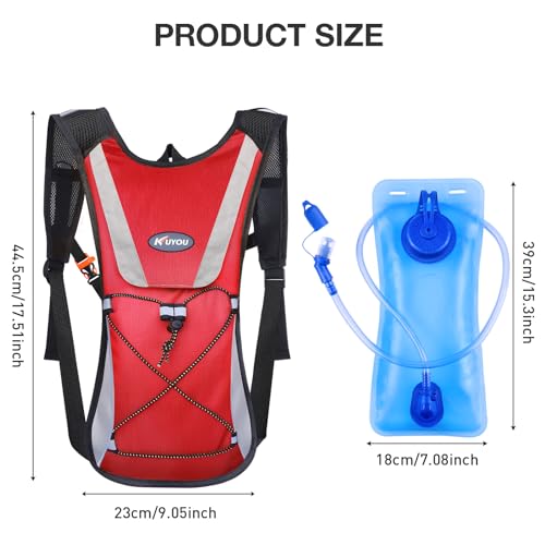 KUYOU Running Hydration Vest - Lightweight Insulated Hydration Backpack with 2L Water Bladder, Adjustable Chest Straps and...