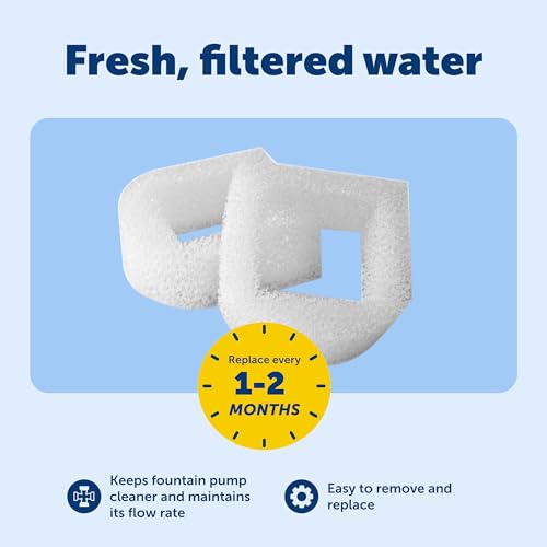PetSafe Drinkwell Replacement Foam Filters - Improves Water Cleanliness - Protects Pump - Catches Hair & Debris - Compatib...