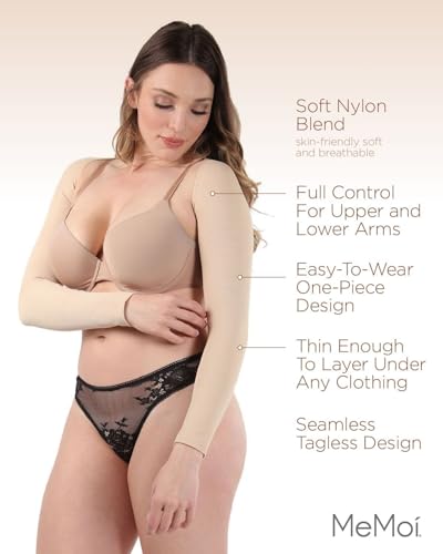 SlimMe Long Sleeve Arm Shapewear, Arm Slimming Sleeves for Women, Tightens and Smooths Arms, Bolero Style - Small to Queen 2