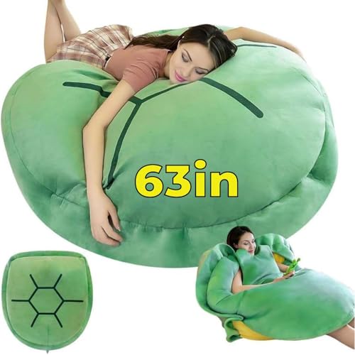 HXIDDANG 63in Multifunctional Giant Wearable Turtle Shell Pillow, Adult Wearable Big Turtle Shell Pillow Weighted Pillow, ...