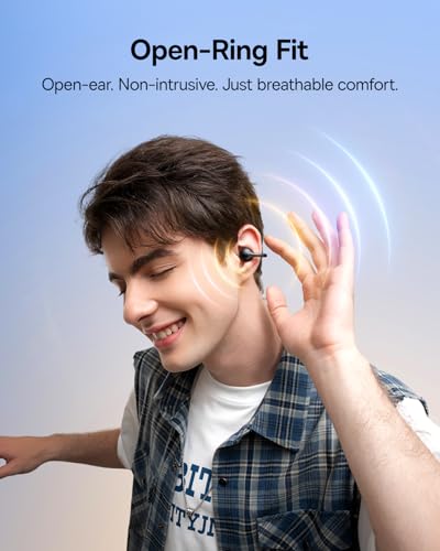 Baseus Bass BC1 Open Ear Earbuds Clip-On Headphones, Open-Ring Comfort with Tri-Curve Snug Clip, Powerful Sound with Super...