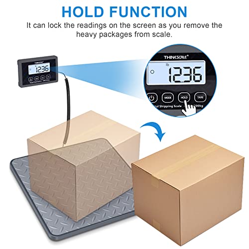THINKSCALE Shipping Scale, 440 lbs/1 oz Highly Accurate Postal Scale with Hold/Tare/LCD Display, Lightweight Digital Posta...