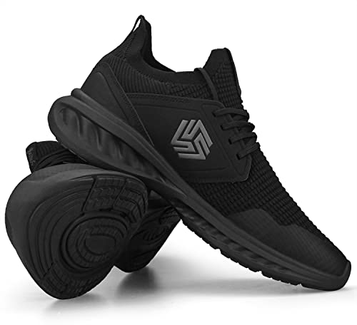Giniros Mens Slip On Walking Shoes Non Slip Running Shoes Breathable Workout Shoes Lightweight Gym Sneakers