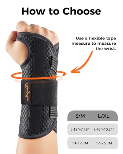 Carpal Tunnel Wrist Brace for Women&Men, [Ultra Breathable & Upgraded Support] Night Wrist Support with Metal Splints Fit ...