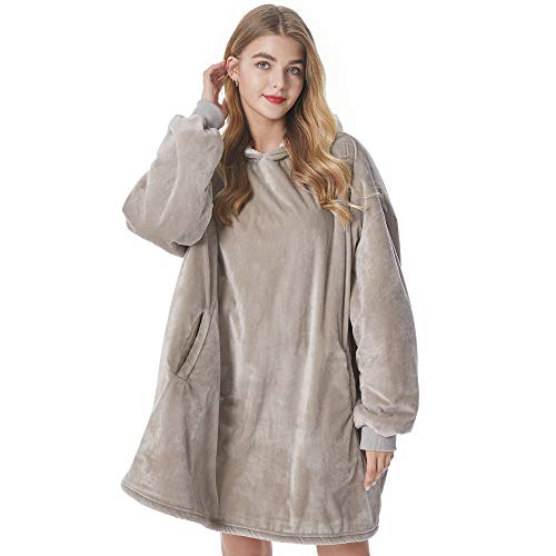 Felicigeely Blanket Hoodie Wearable Blanket Sweatshirt Oversized Hooded Blanket Sweater Gift for Women