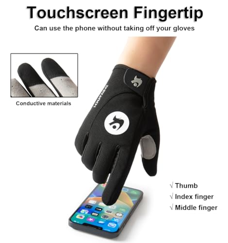 SUJAYU Full Finger Cycling Gloves for Men Women, Touchscreen Fullfinger Bike Gloves for Men Cycling, Paded MTB Glove Bikin...