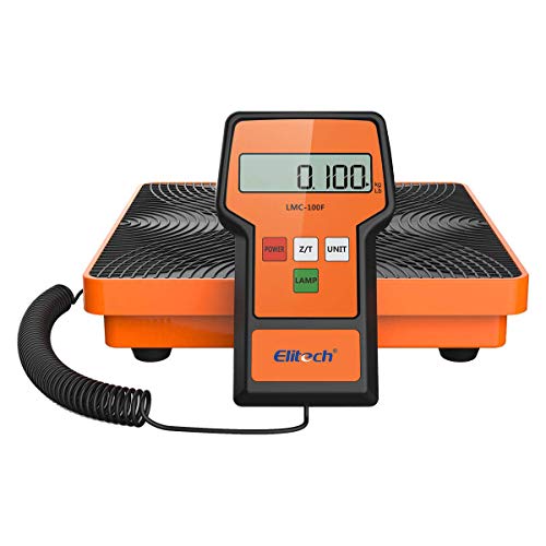 Elitech Refrigerant Scale 110 Lbs – High Precision HVAC Freon Scale with LB+OZ Dual-Unit Display, Electronic Charging Weig...