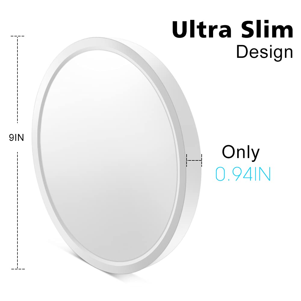 Inshareplus 9 Led Flush Mount Ceiling Light, 5000K Daylight White, 18W Modern Fixture For Bathroom, Kitchen, Living Room, Hallway