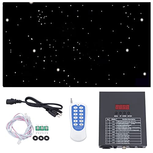 LED Backdrop, 13ft x 10ft Star Stage Light Curtain Velvet Starry Sky Cloth Foldable Wedding Stage Backdrop with DMX Remote...
