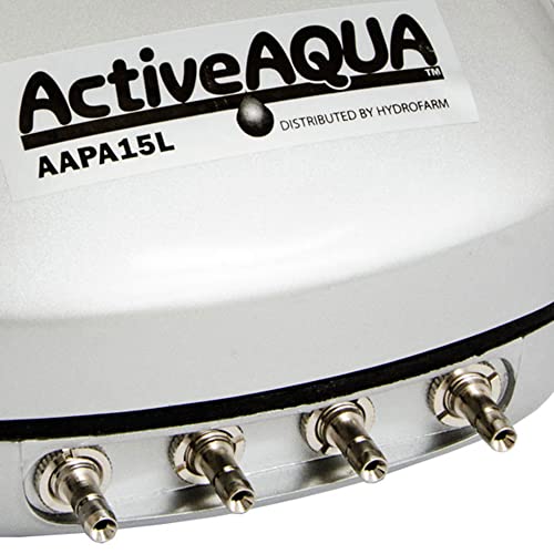 AAPA15L Active Aqua, 4 Outlets, 6W, 15 L/min Air Pump, Silver,Grey