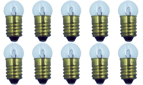Cec Industries 1447 Bulbs, 18V 2.7W E10 Base, G-3.5 Shape, White, Box Of 10